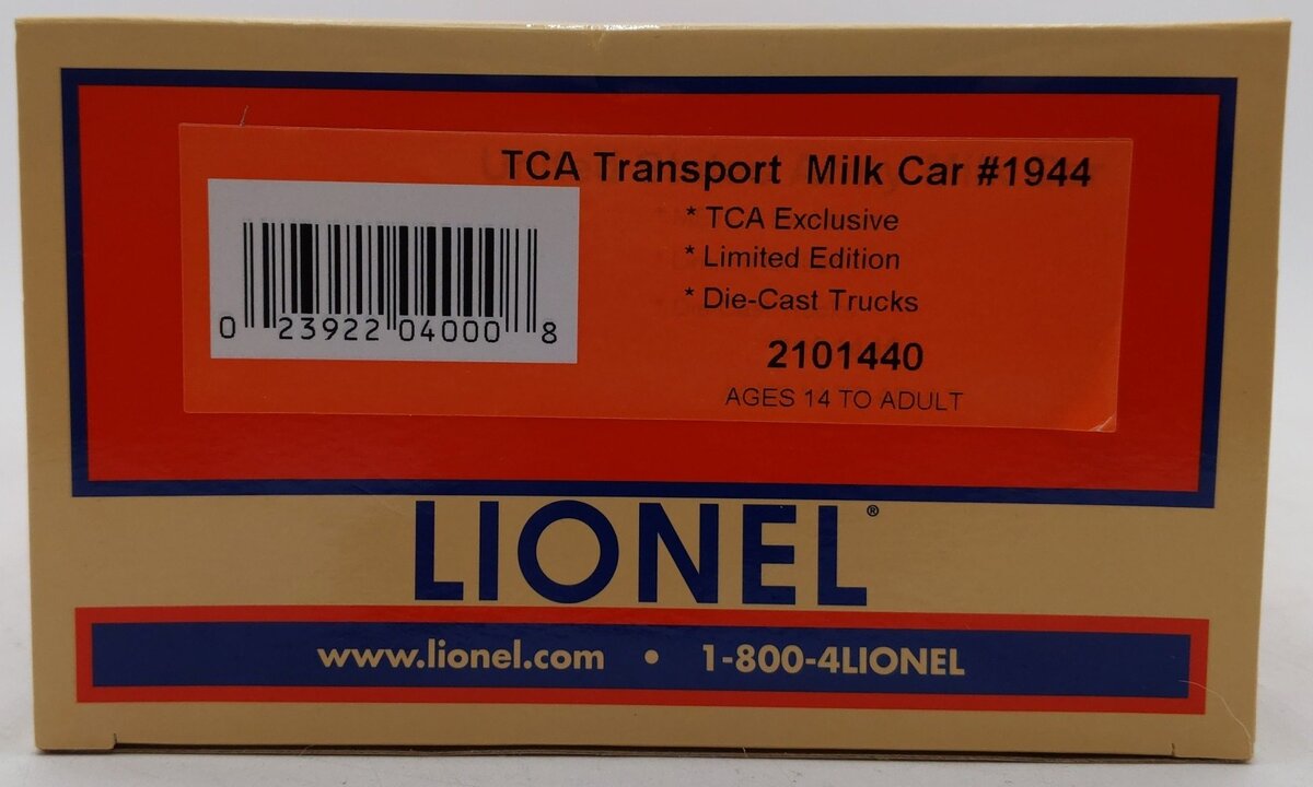 Lionel 2101440 O Gauge TCA 2021 U.S. Army Transport Milk Car #1944 EX/Box