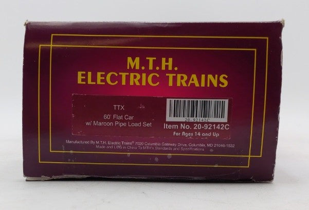MTH 20-92142C O Gauge TTX 60' Flat Car w/ CATERPILLAR D9T Bulldozer LN/Box