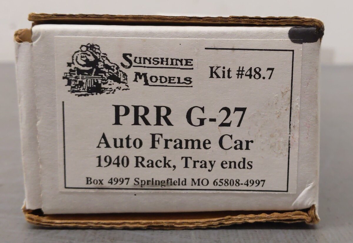 Sunshine Models 48.7 HO Pennsylvania Railroad G-27 Auto Frame Car Kit LN/Box