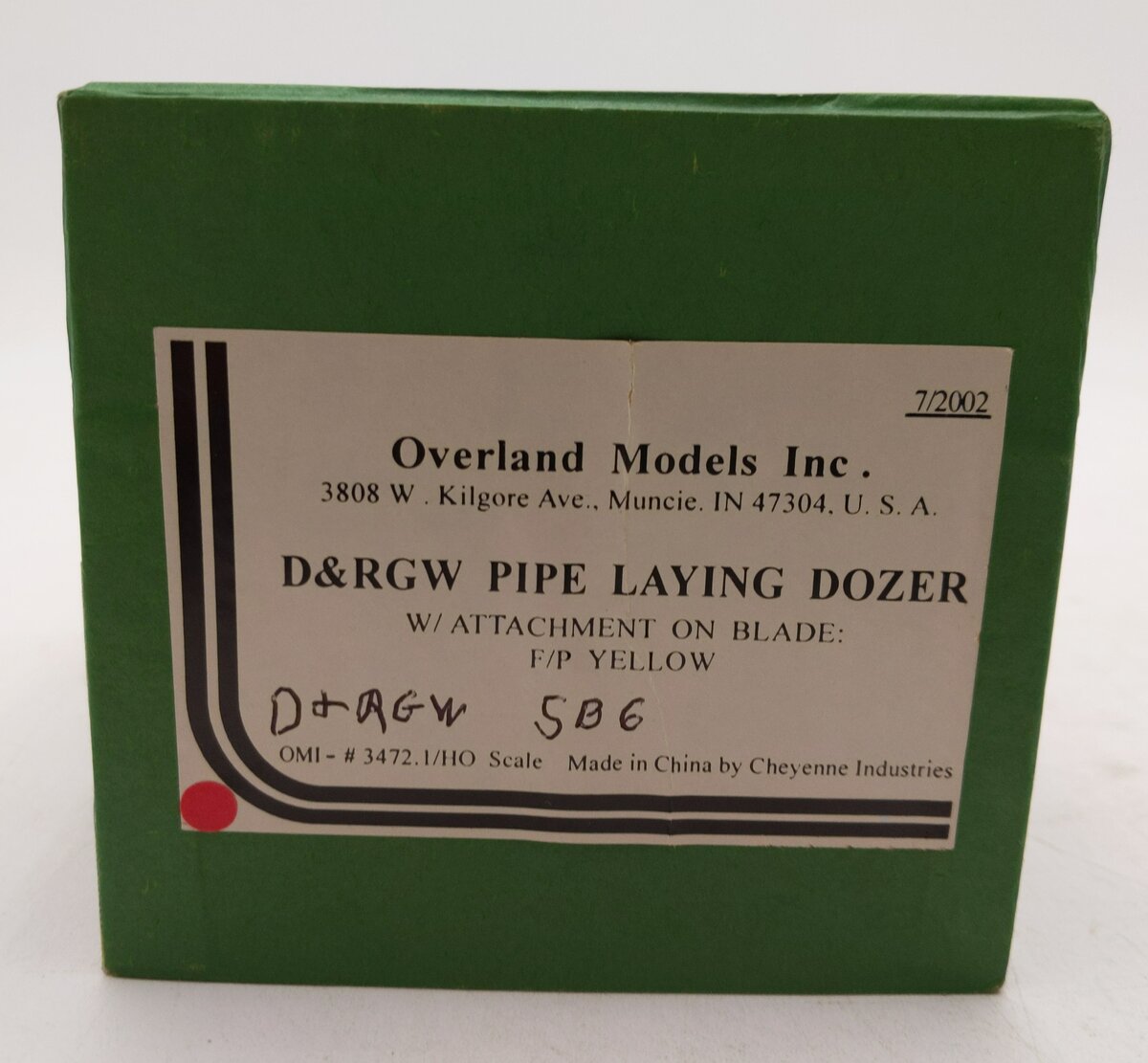 Overland 3472.1 BRASS HO Scale D&RGW Pipe Laying Dozer Weathered/Box