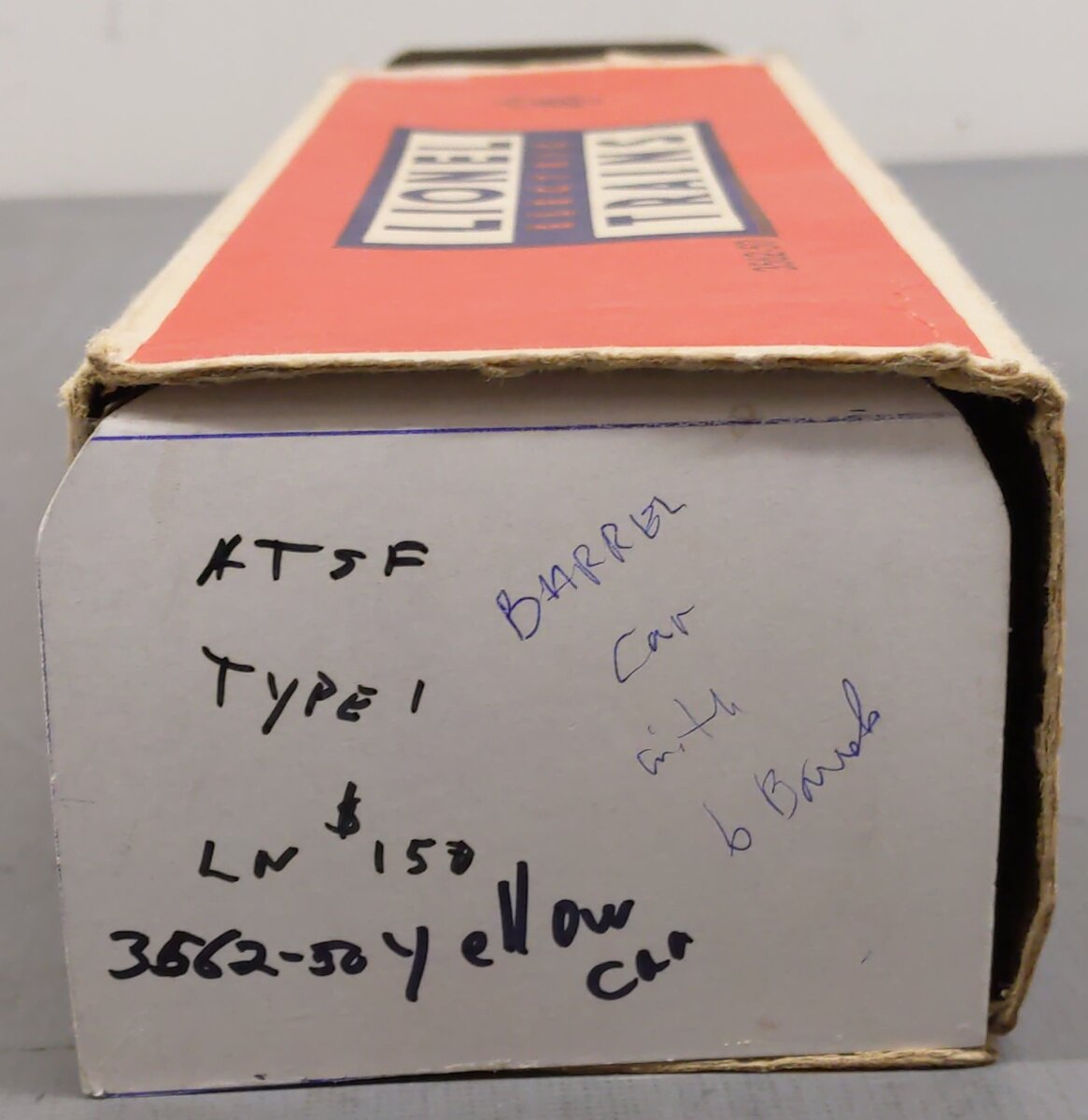 Lionel 3562-50 Vintage O Yellow AT&SF Operating Barrel Car EX