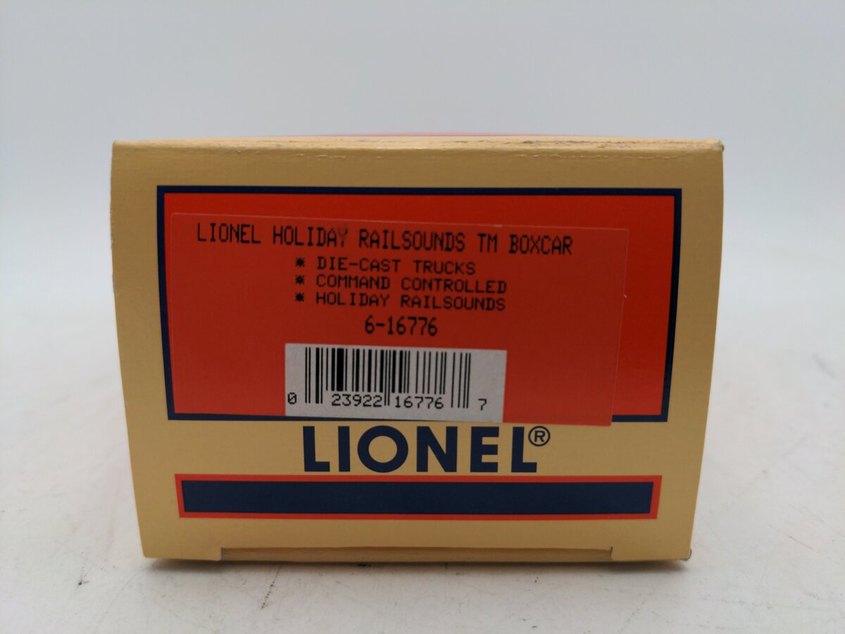 Lionel 6-16776 O Gauge Holiday Railsounds Boxcar EX/Box
