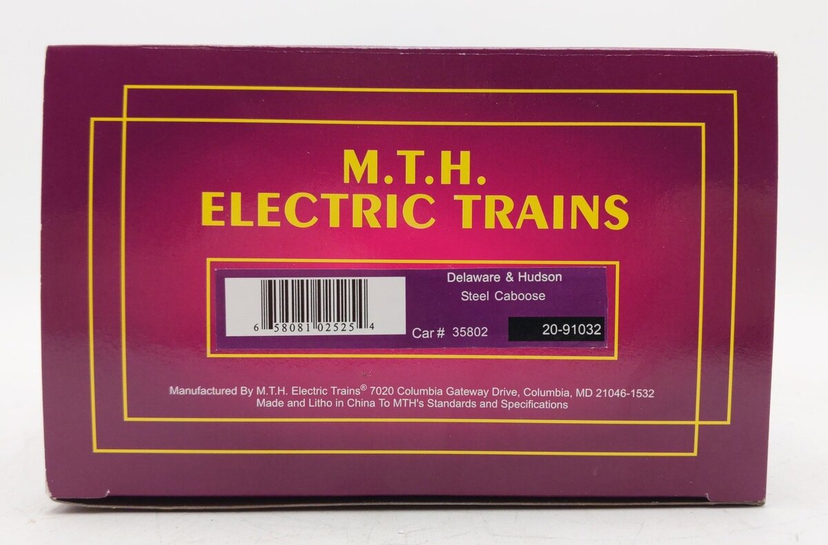 MTH 20-91032 O Gauge Delaware & Hudson Steel Caboose #35802 LN/Box
