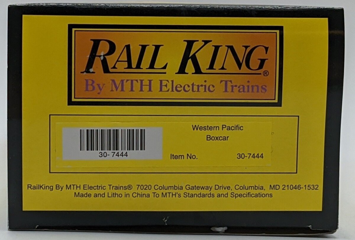 MTH 30-7444 O Gauge Custom Weathered Western Pacific Boxcar #20807 NIB