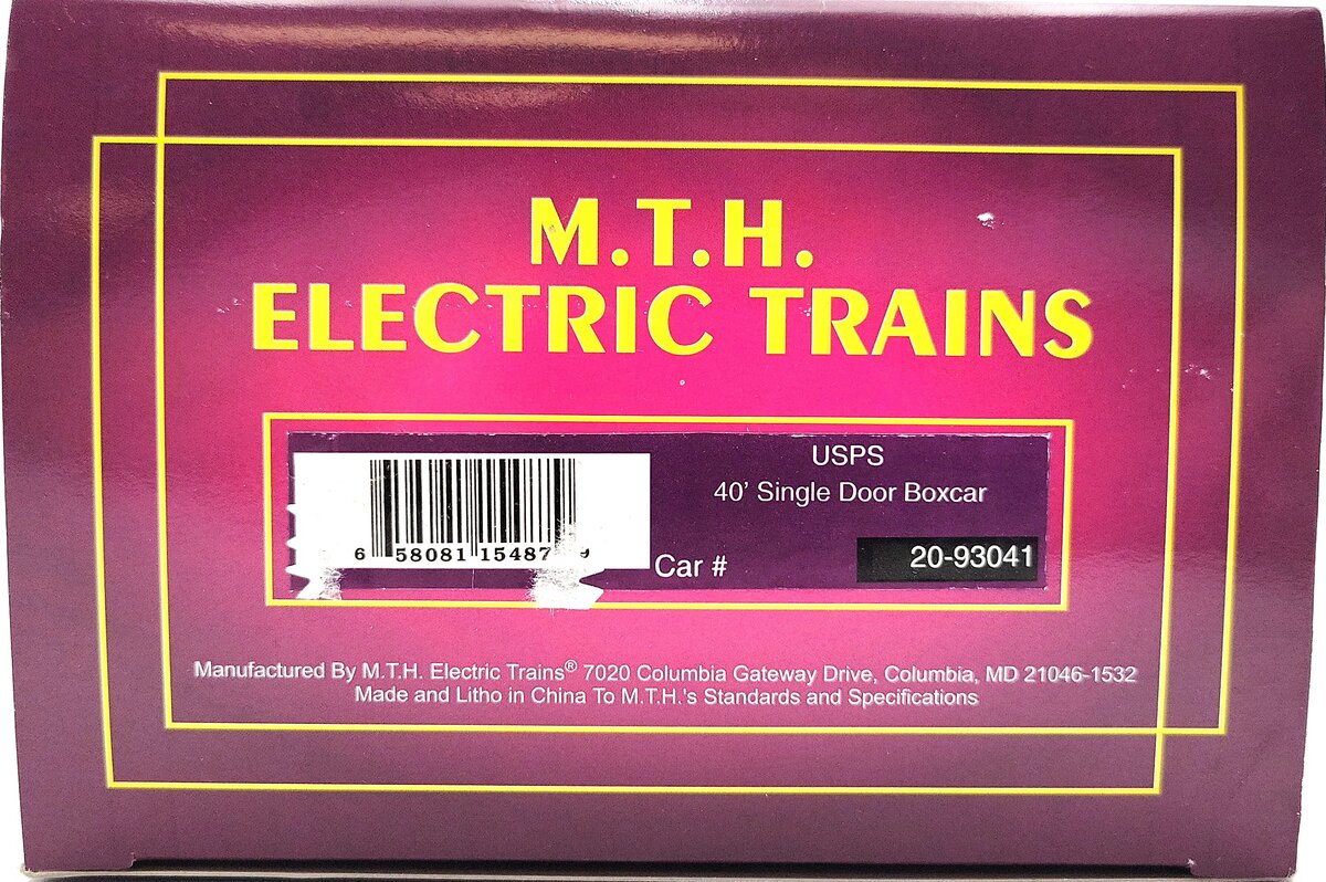 MTH 20-93041 O Gauge US Post Office 40' Single Door Boxcar #100 LN/Box