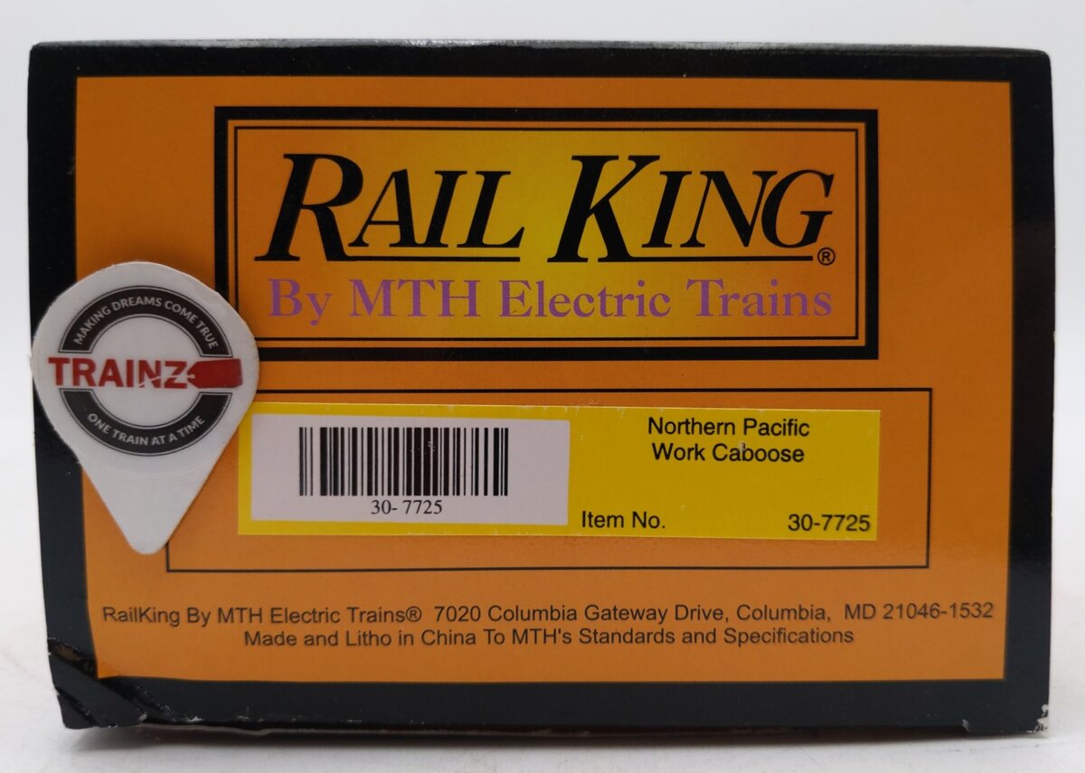 MTH 30-7725 O Gauge Northern Pacific Work Caboose with Bay Window LN/Box