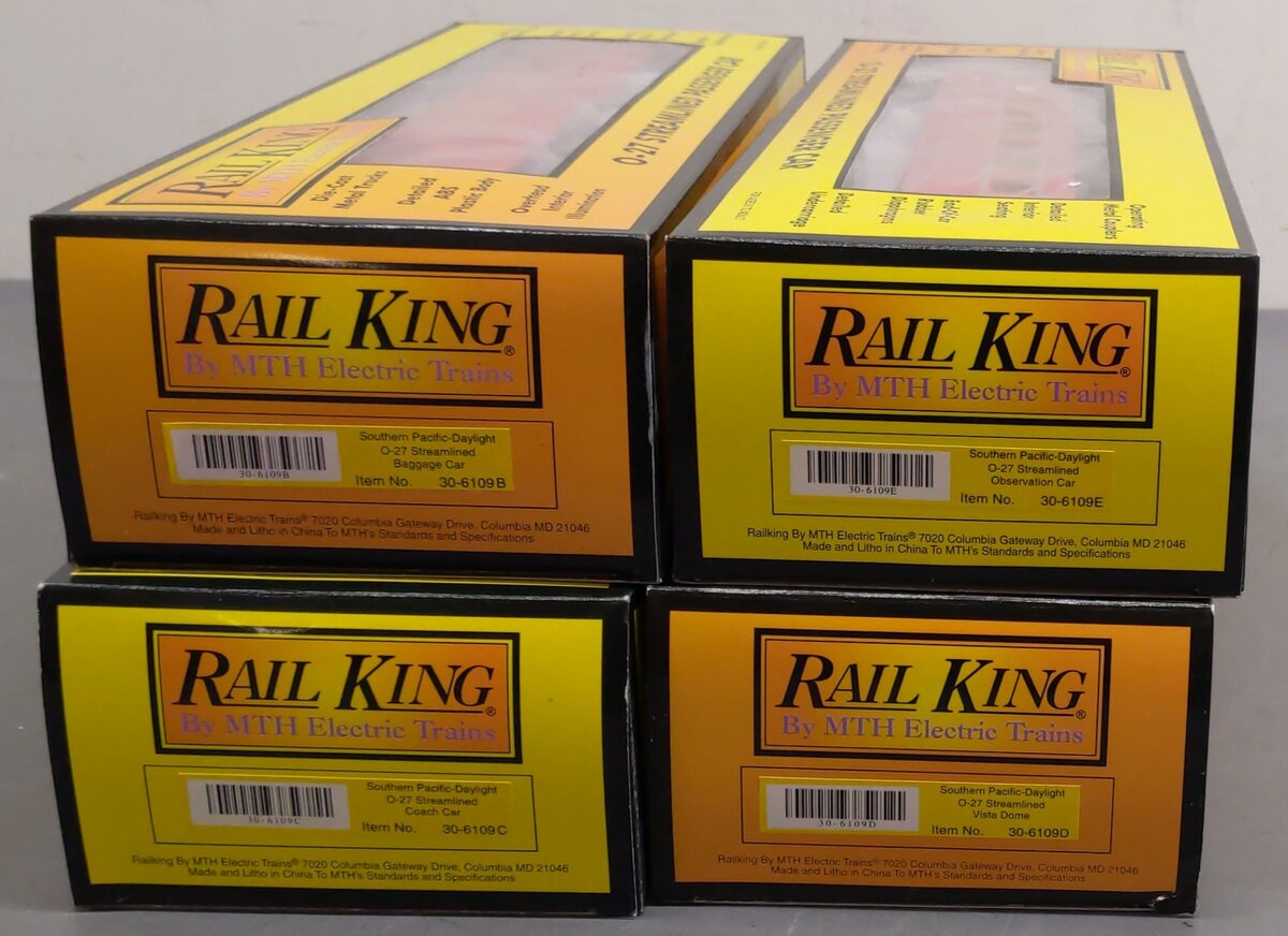 MTH 30-6109 O Gauge Southern Pacific O-27 Streamlined Passenger Set NIB