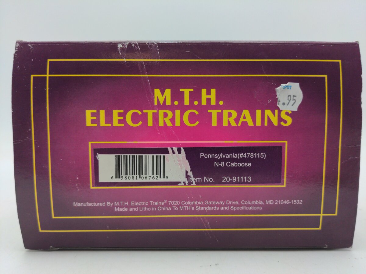 MTH 20-91113 Pennsylvania N-8 Illuminated Caboose #478115 LN/Box