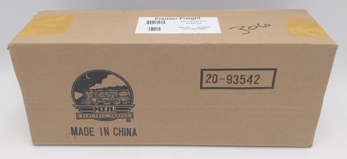 MTH 20-93542 O Gauge TCA Fall York 2011 40' Box Car MT/Box