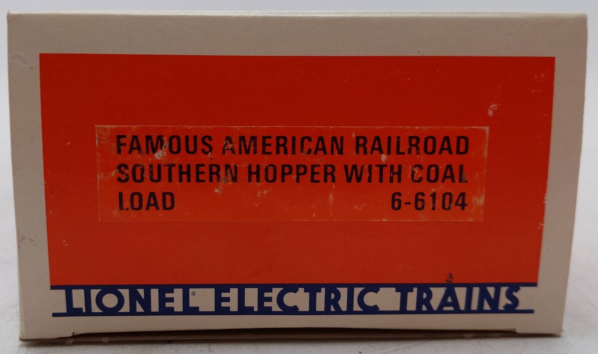 Lionel 6-6104 O Famous American Railroad Southern Hopper #6104 with Coal Load EX/Box