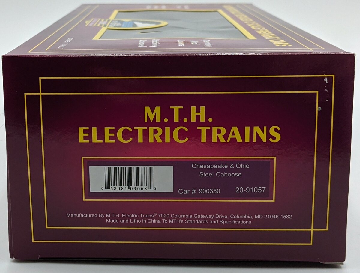 MTH 20-91057 O Gauge Chesapeake & Ohio Illuminated Caboose #900350 LN/Box