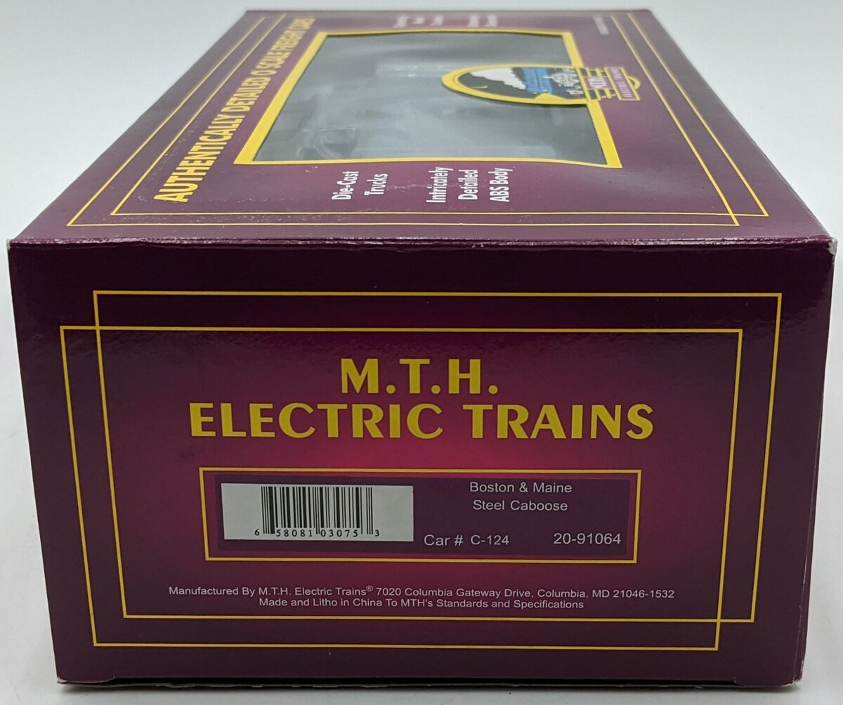 MTH 20-91064 O Gauge Boston & Maine Caboose #C-124 NIB
