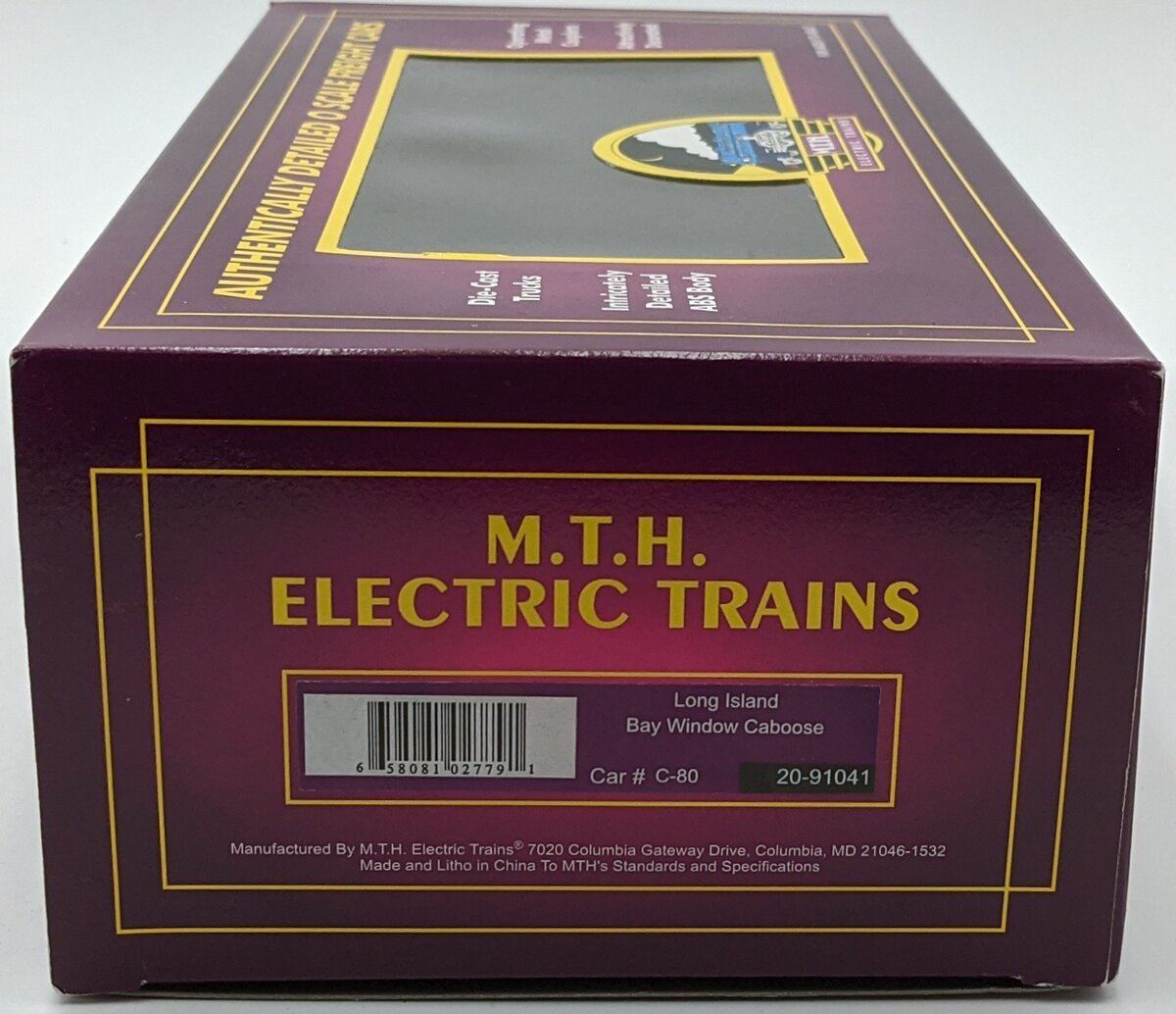 MTH 20-91041 Long Island Bay Window Caboose #C-80 NIB