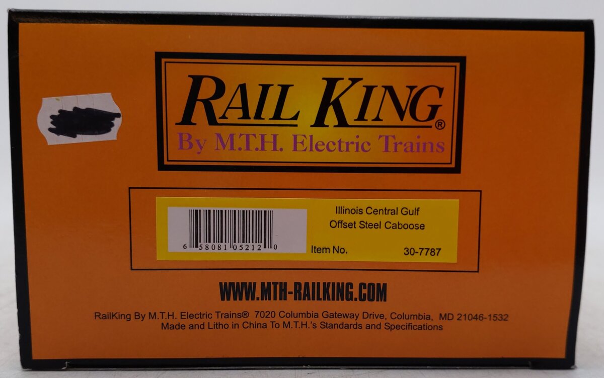 MTH 30-7787 O Illinois Central Gulf RailKing Offset Steel Caboose Car #199114 EX/Box