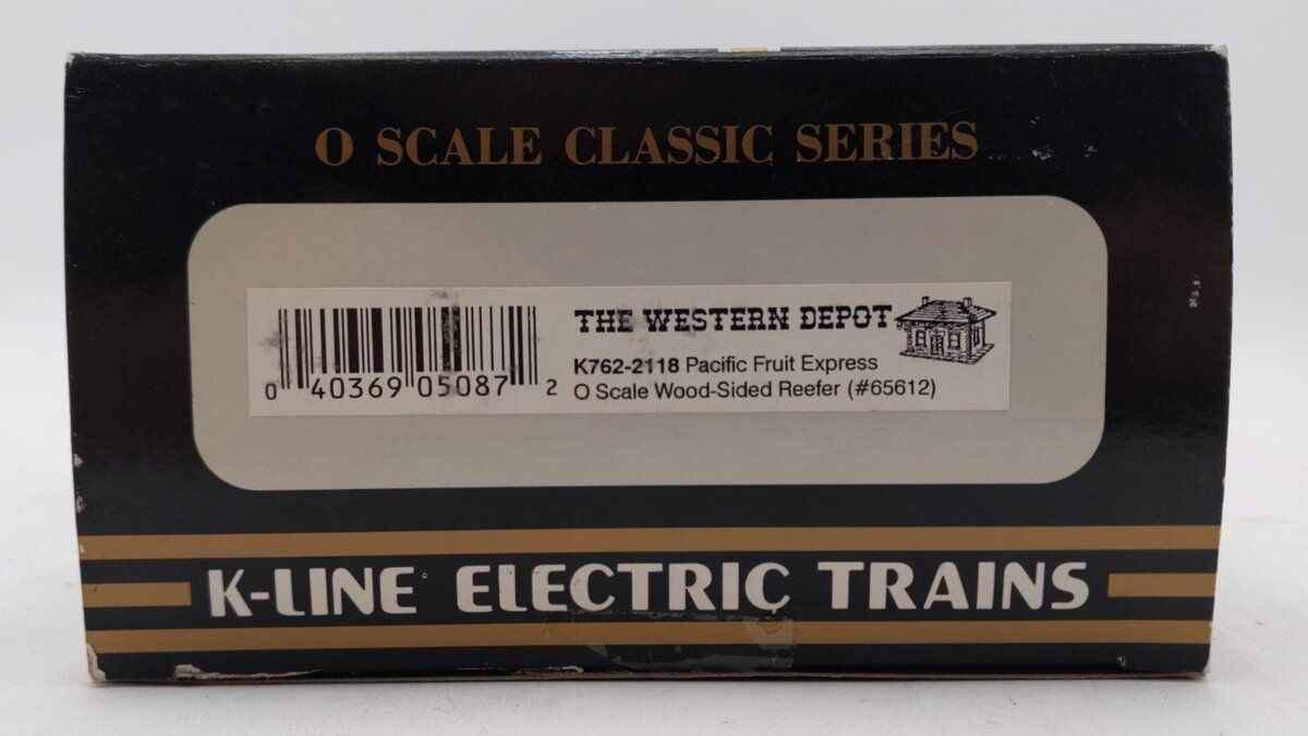 K-Line K762-2118 O Gauge PFE Woodside Reefer Car #65612 LN/Box