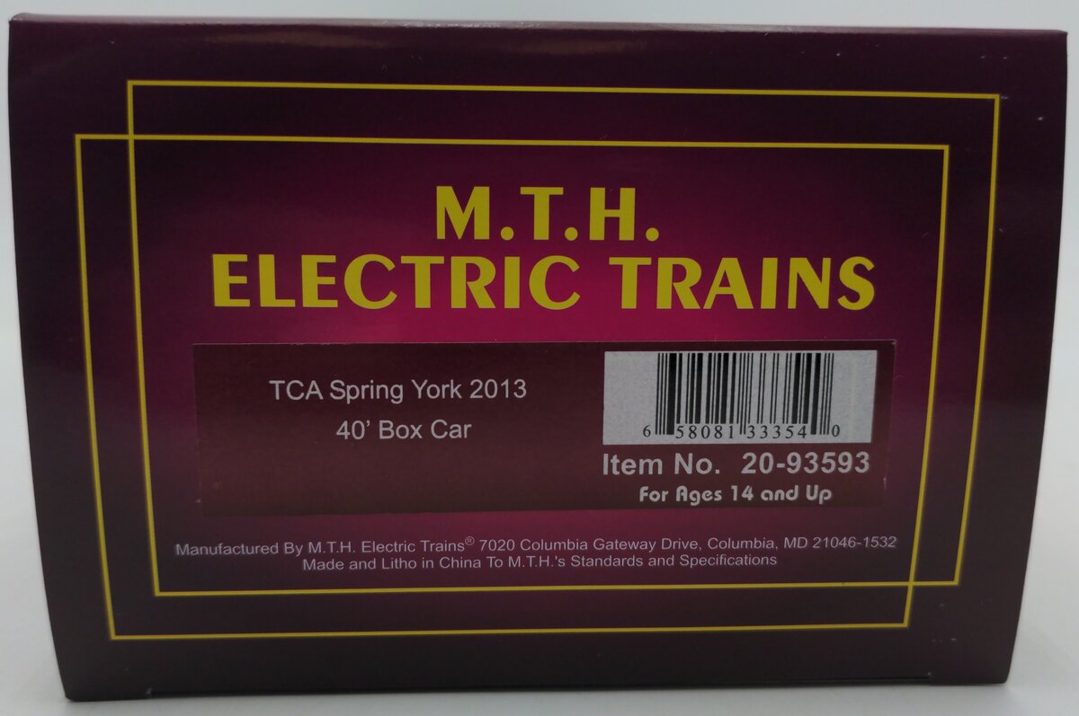 MTH 20-93593 O TCA Spring York 2013 Boxcar EX/Box