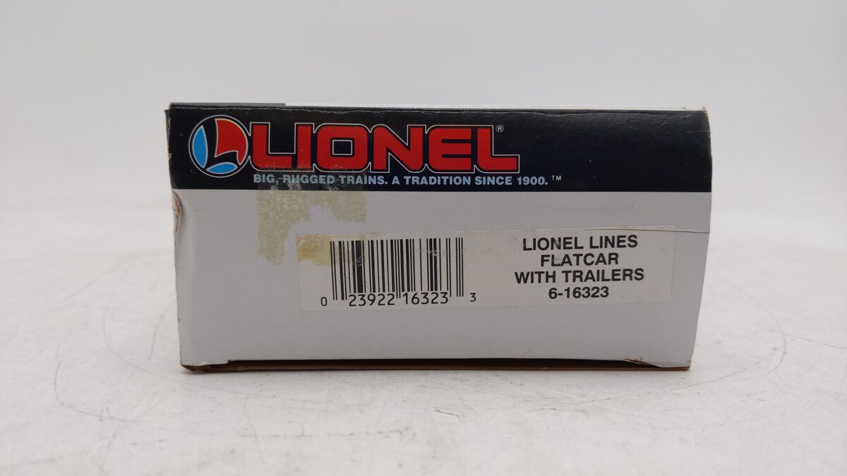 Lionel 6-16323 O Gauge Lionel Lines Flatcar w/ Trailers EX/Box