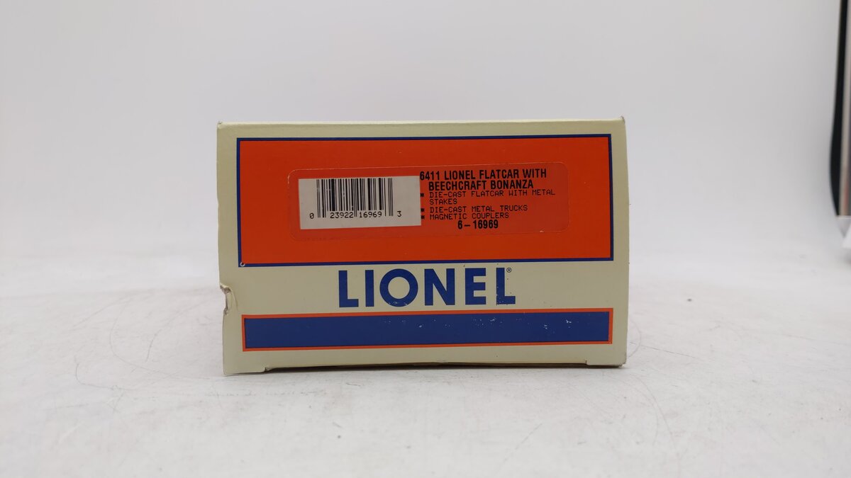 Lionel 6-16969 O Gauge Lionel Flatcar w/Beechcraft Bonanza Airplane #6411 EX/Box