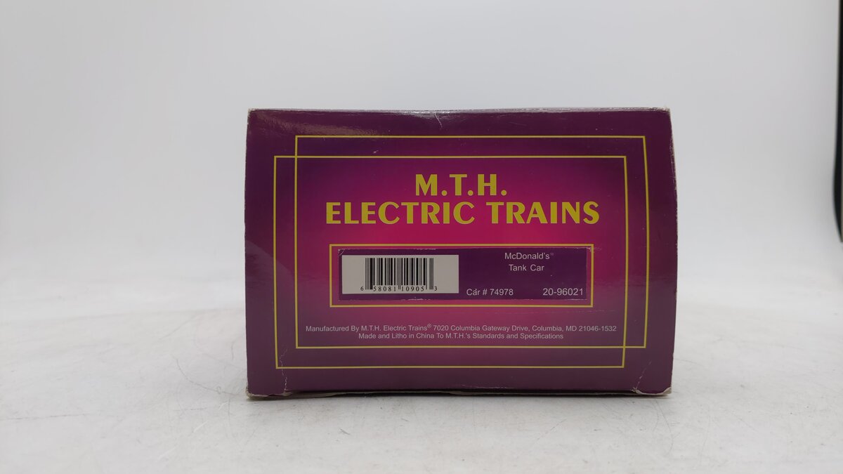 MTH 20-96021 O Gauge McDonald's Single Dome Tank Car #74978 EX/Box