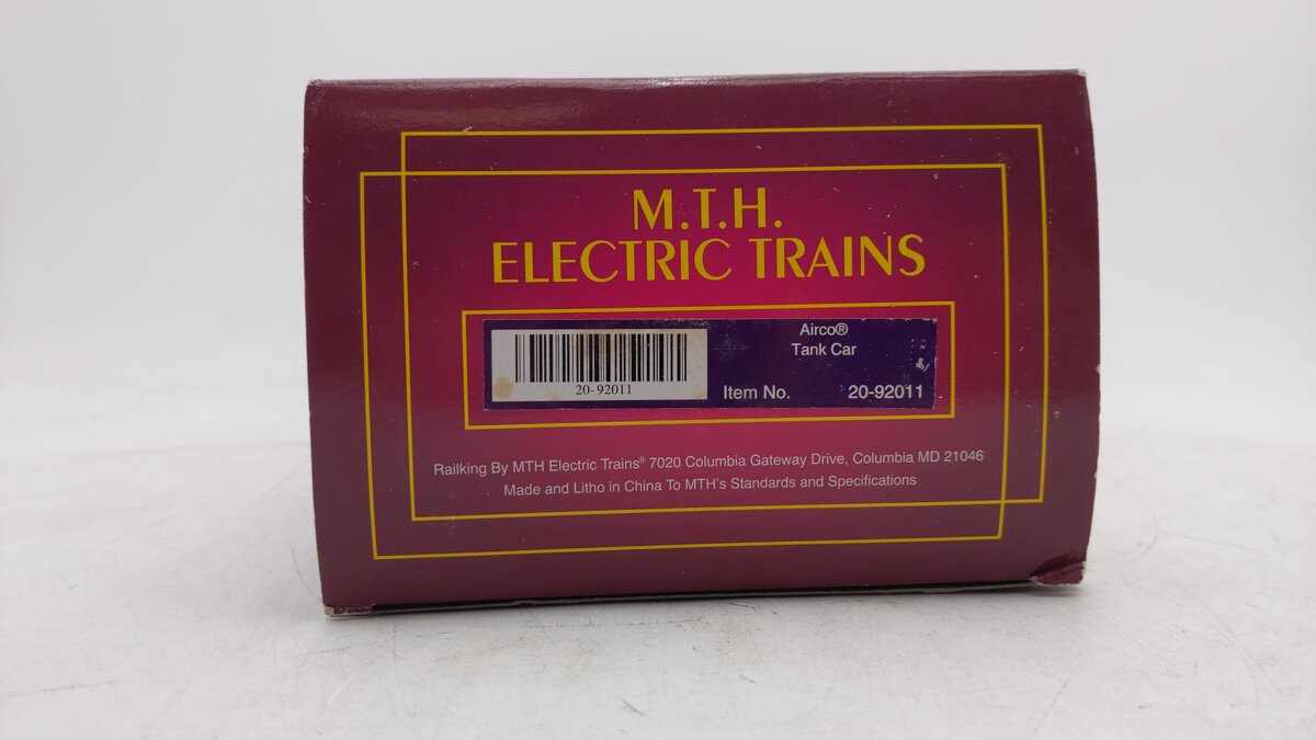 MTH 20-92011 O Gauge Airco Single Dome Tank Car #3008 EX/Box