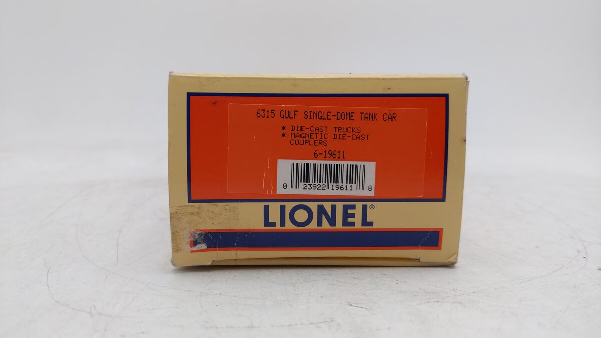 Lionel 6-19611 O Gauge Gulf Single Dome Tank Car #6315 EX/Box