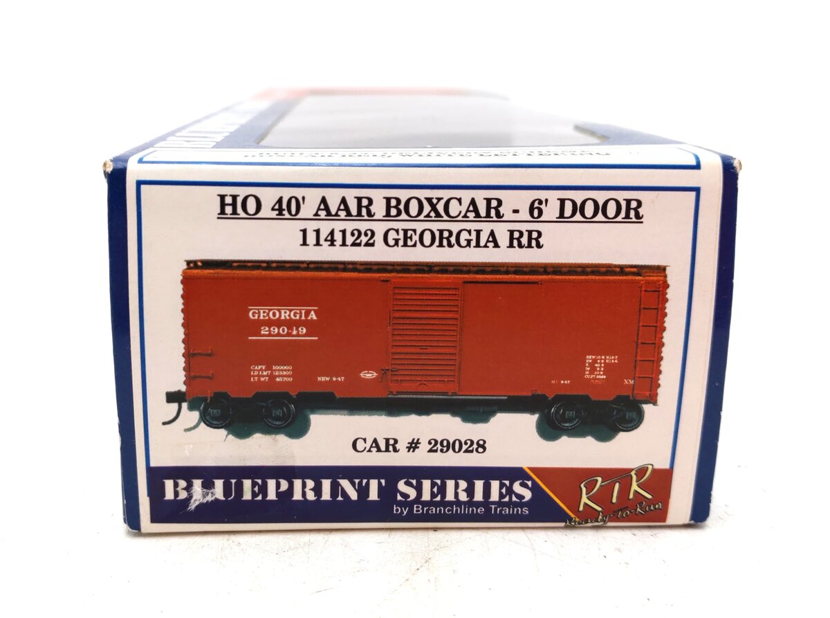 Branchline Trains 114122 HO Georgia RR 40' AAR 6' Door Boxcar # 29028 LN/Box