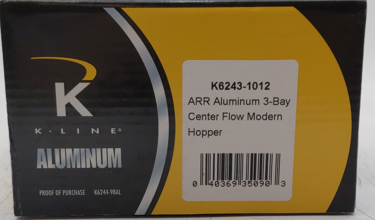 K-Line K6243-1012 O Gauge Alaska Railroad 3-Bay Center Flow Hopper Car #56842 NIB