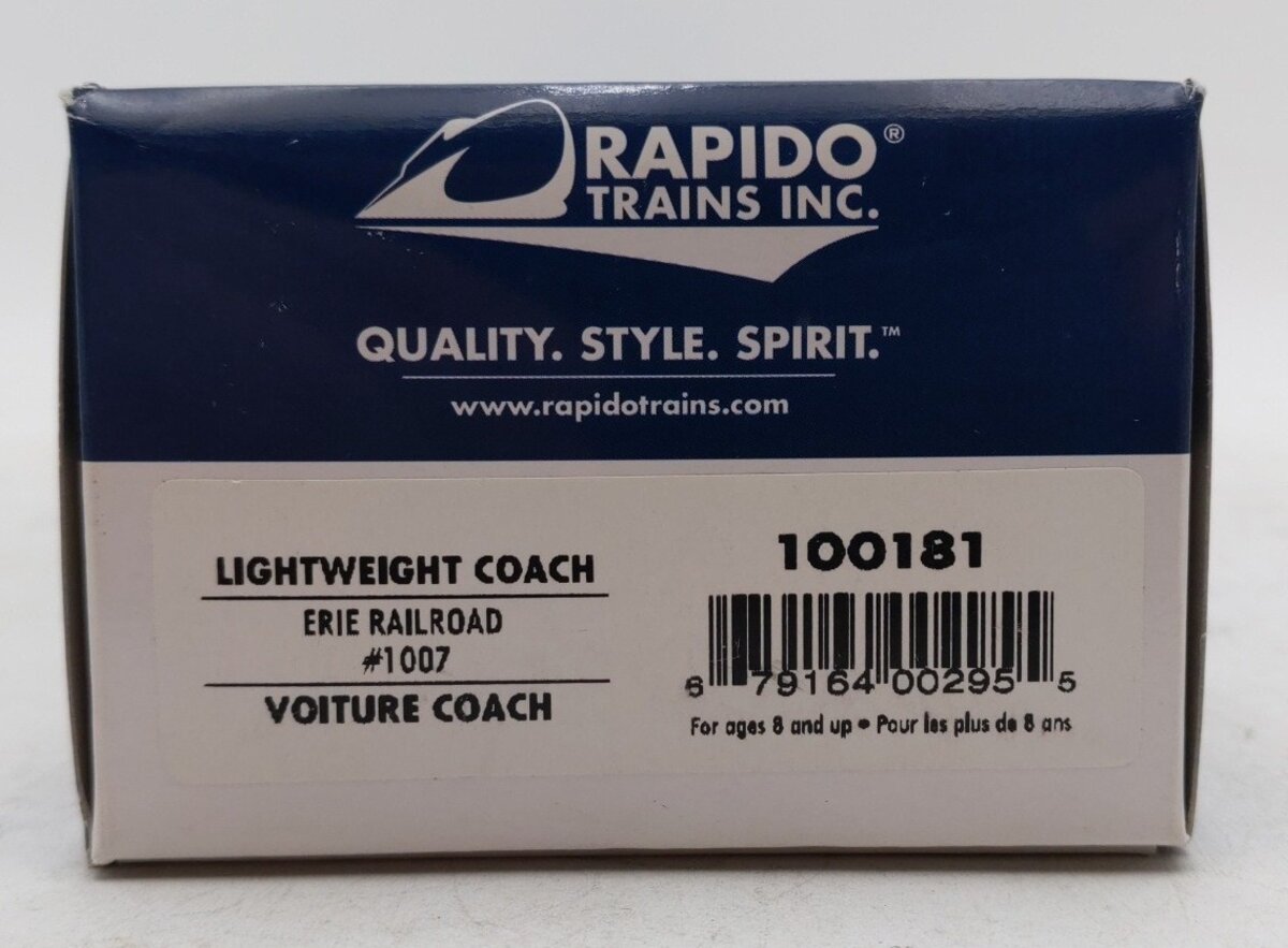 Rapido Trains 100181 HO Scale Erie Lightweight Coach #1007 NIB
