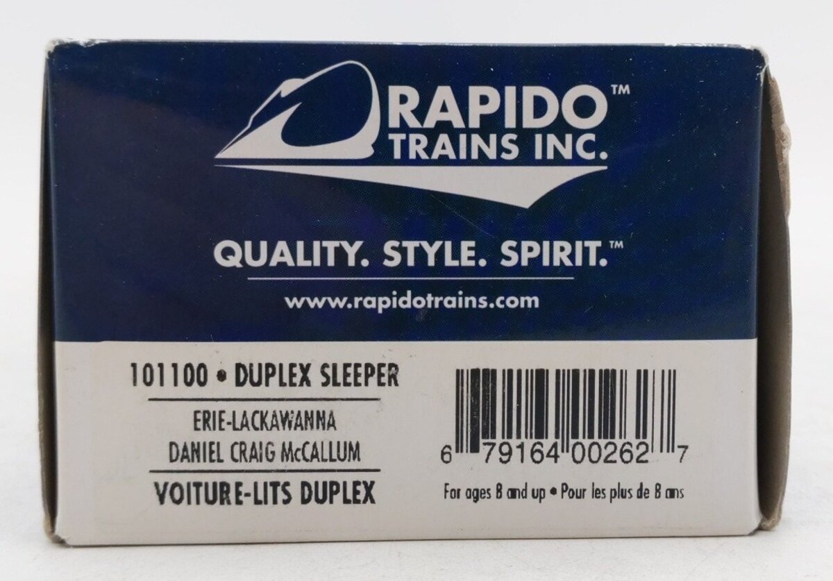 Rapido Trains 101100 HO Erie Lackawanna "Daniel Craig McCallum" Sleeper Car LN/Box