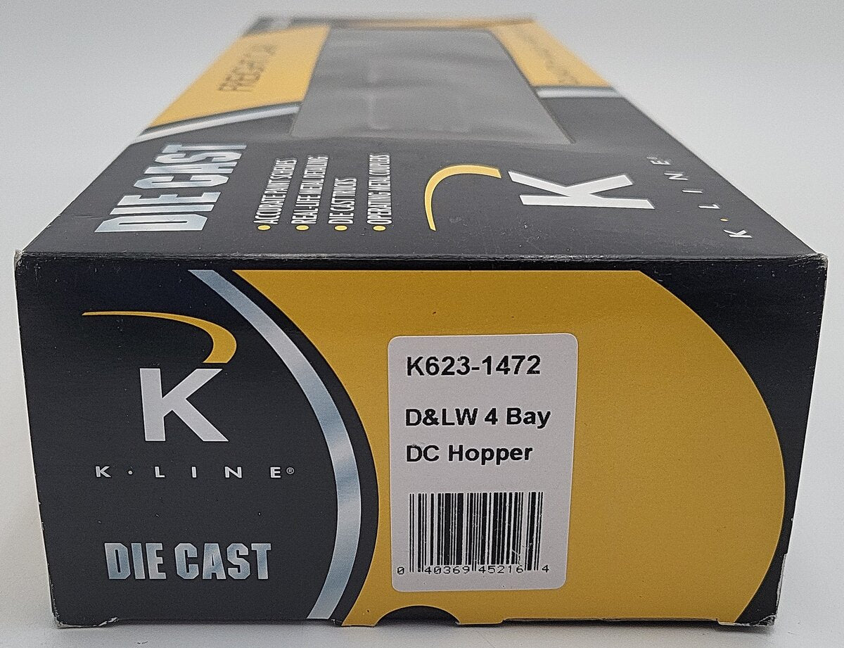 K-Line K623-1472 O Scale Custom Weathered D&LW 4-Bay Hopper w/ Load #84031/Box