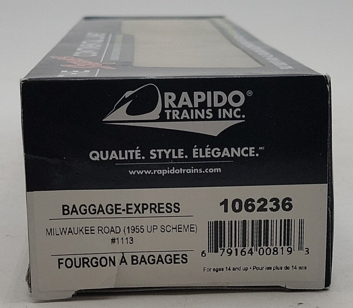 Rapido Trains 106236 HO Milwaukee Road 73' 6" Smooth Side Baggage-Express #1113 NIB