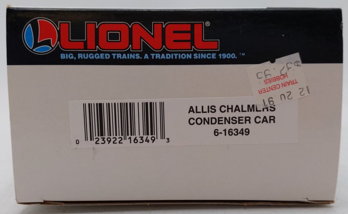 Lionel 6-16349 O Gauge Allis Chalmers Condenser Car EX/Box