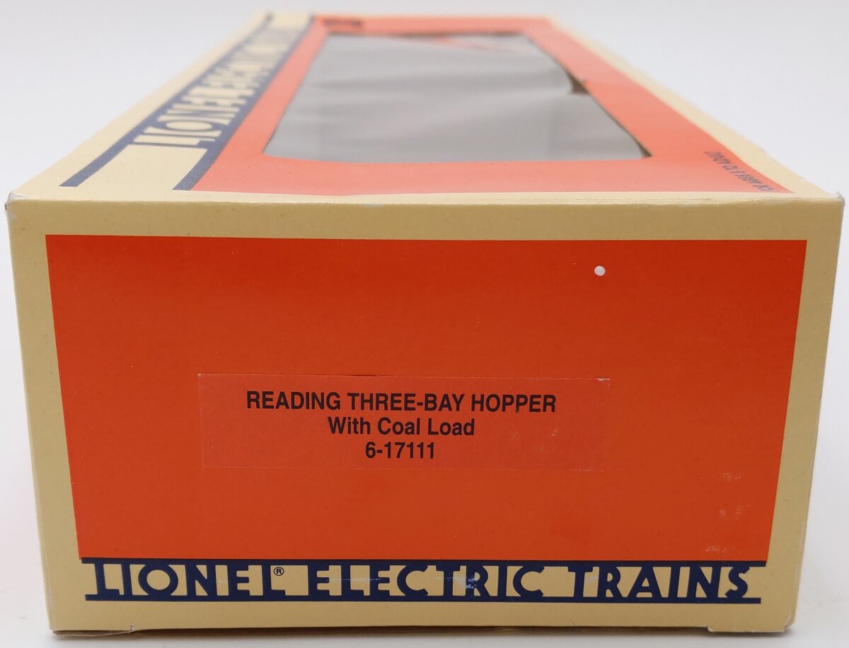 Lionel 6-17111 O Gauge Reading 3-Bay Hopper with Coal Load LN/Box
