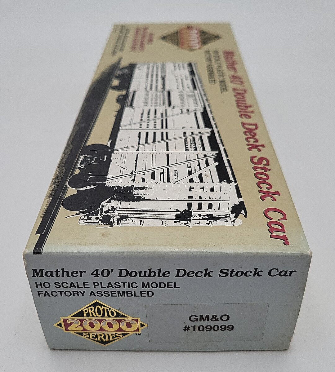 Proto 2000 109099 HO Scale GM&O Mather 40' Double Decker Stock Car EX/Box