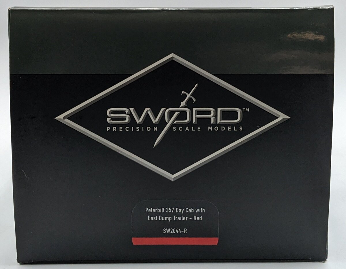 Sword Models SW2044-R 1:50 Diecast Red Peterbilt 357 W/2-Axle East Dump Trailer NIB