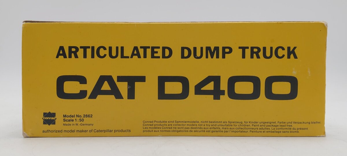 Conrad 2862 1:50 Scale Die-Cast CAT D400 Articulated Dump Truck EX/Box