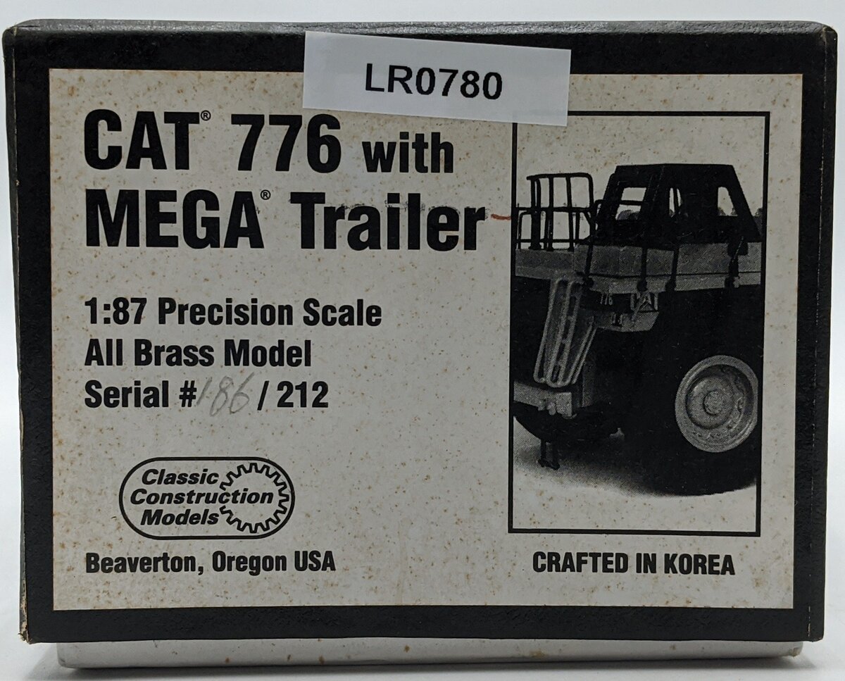 CCM 776 1:87 Brass Caterpillar 776 w/ Mega Dump Trailer NIB