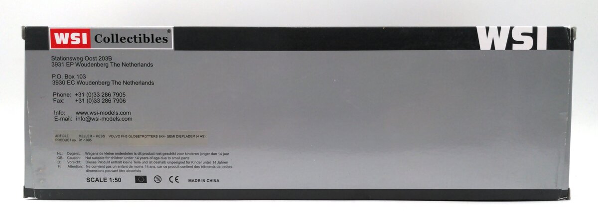 WSI 01-1095 1:50 Scale Keller & Hess Volver FH3 Globetrotter 6x4 Semi Low-Loader NIB