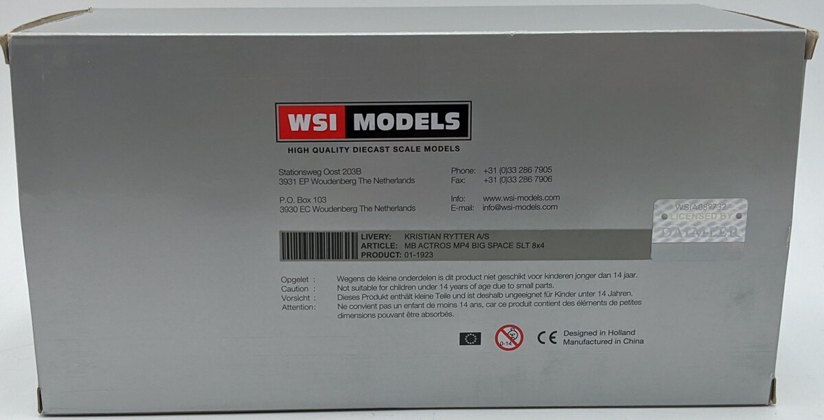 WSI 01-1923 1:50 Mercedes Actros MP4 Big Space SLT 8 x 4 NIB