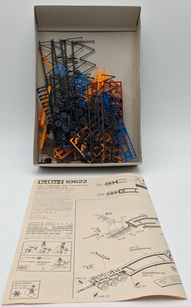 Kibri 10622 HO Schmidbauer Trailers with Crane Loads NIB