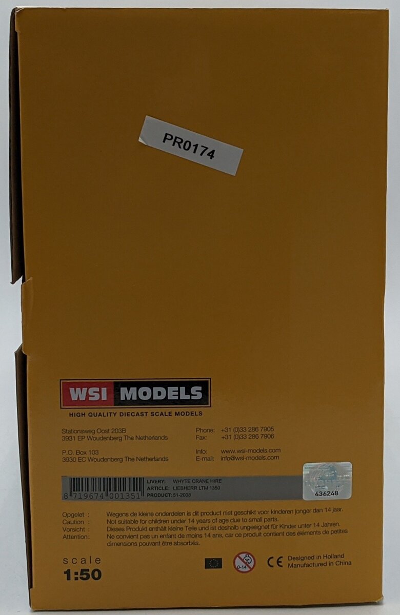 WSI 51-2008 1:50 Whyte Crane Hire - Liebherr LTM 1350-6.1 Mobile Crane NIB
