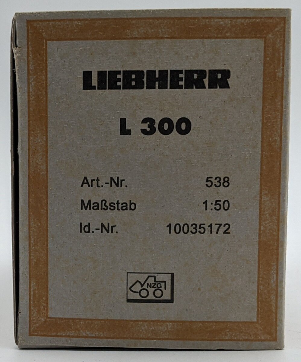 NZG 538 1:50 Liebherr L300 3-Wheel Excavator Yellow NIB