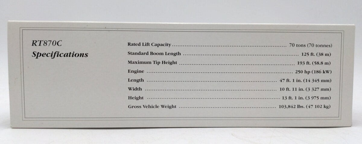 NZG 481 1:55 Scale Grove RT870C Rough Terrain Hydraulic Crane LN/Box