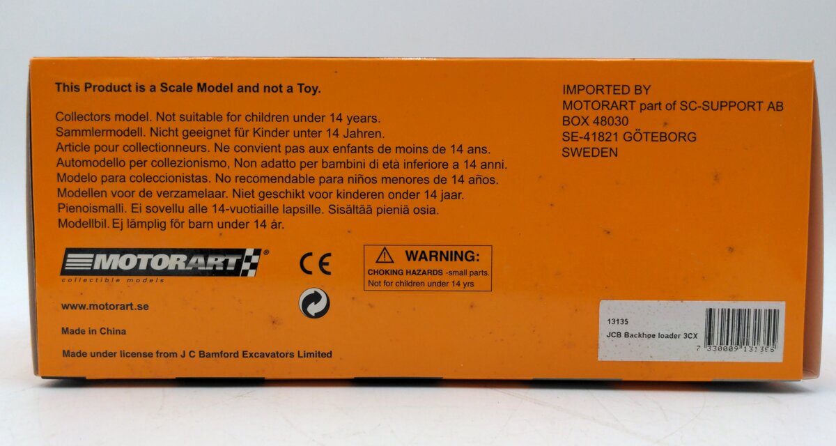 Motorart 3CX 1:50 Scale JCB Backhoe Loader NIB