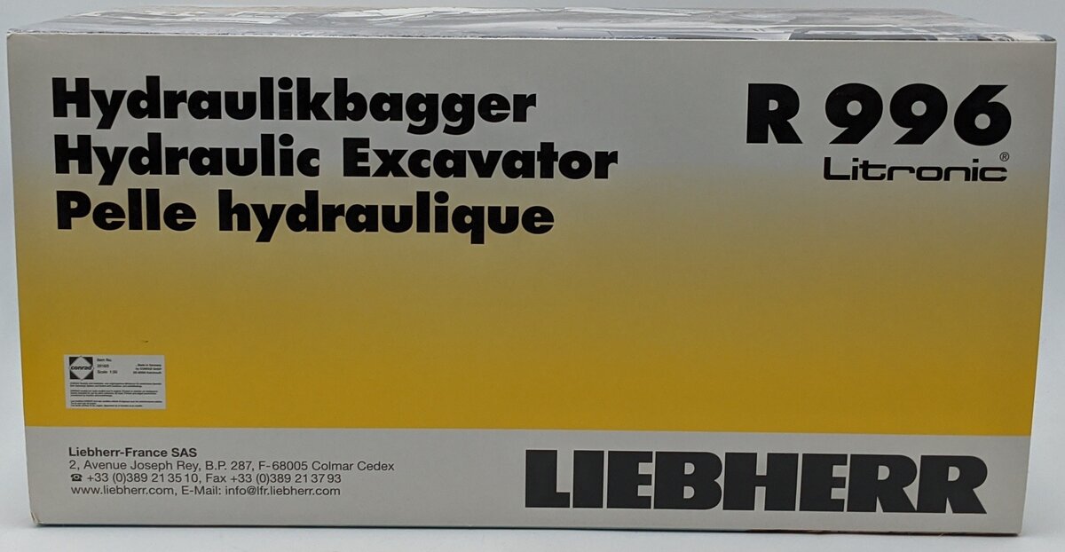 Conrad 2916 1:50 Scale Diecast Liebherr R996 Backhoe Mining Excavator VG/Box