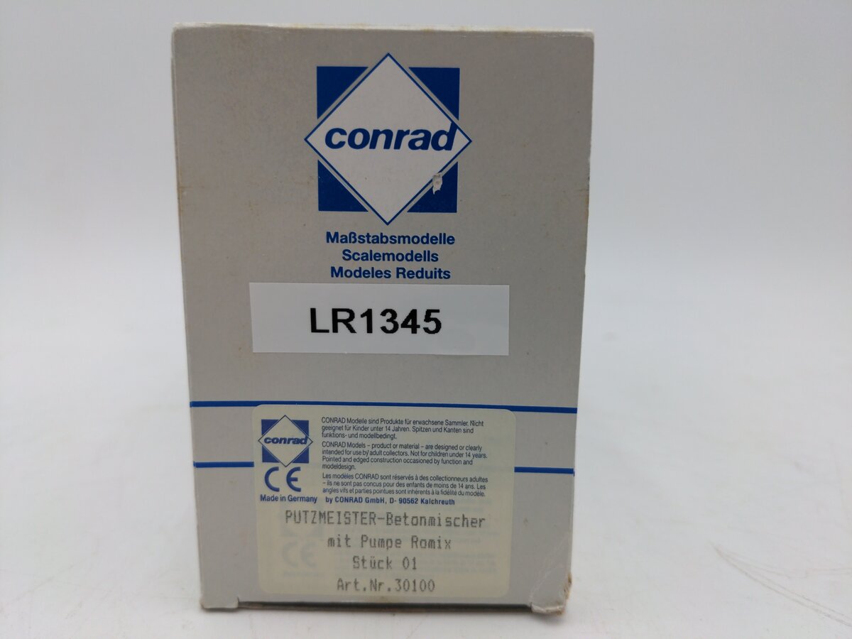 Conrad 30100 1:50 Putzmeister Mercedes Cab With Concrete Mixer EX/Box