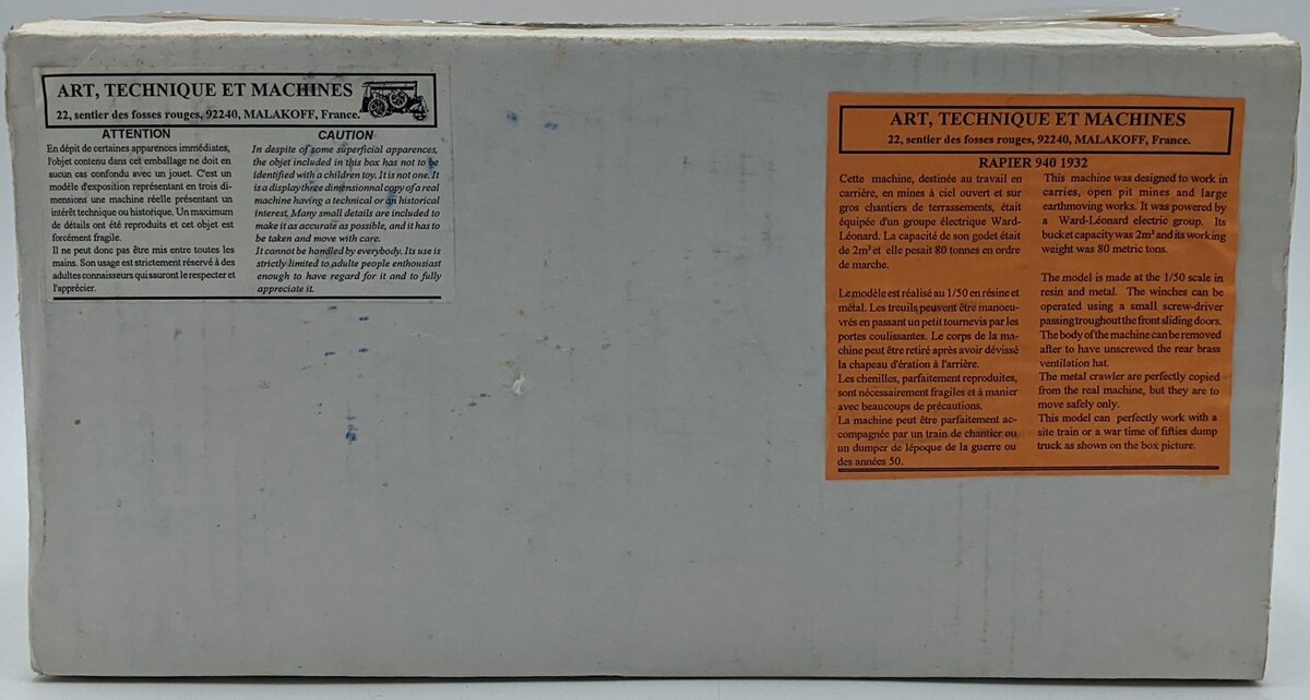 ATM NM12 1:50 Rapier 940 Tracked Shovel Excavator VG/Box