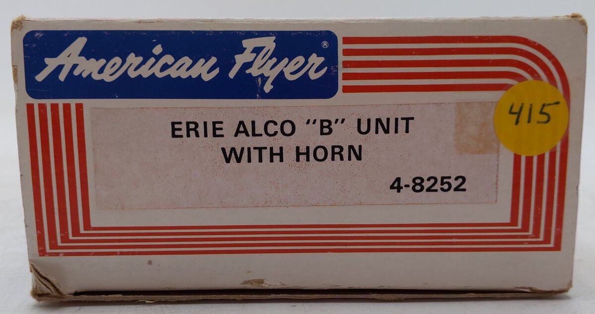 American Flyer 4-8252 S Erie Alco B-Unit Non-Powered Diesel Locomotive with Horn VG/Box