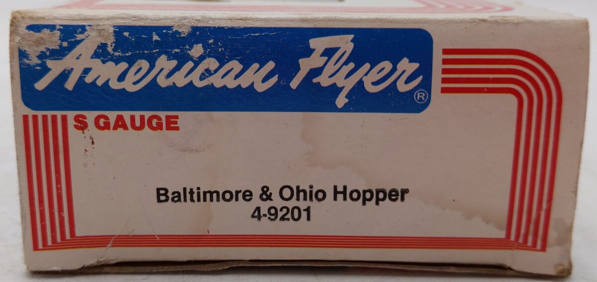 American Flyer 4-9201 S Gauge Baltimore & Ohio Covered Hopper #9201 EX/Box