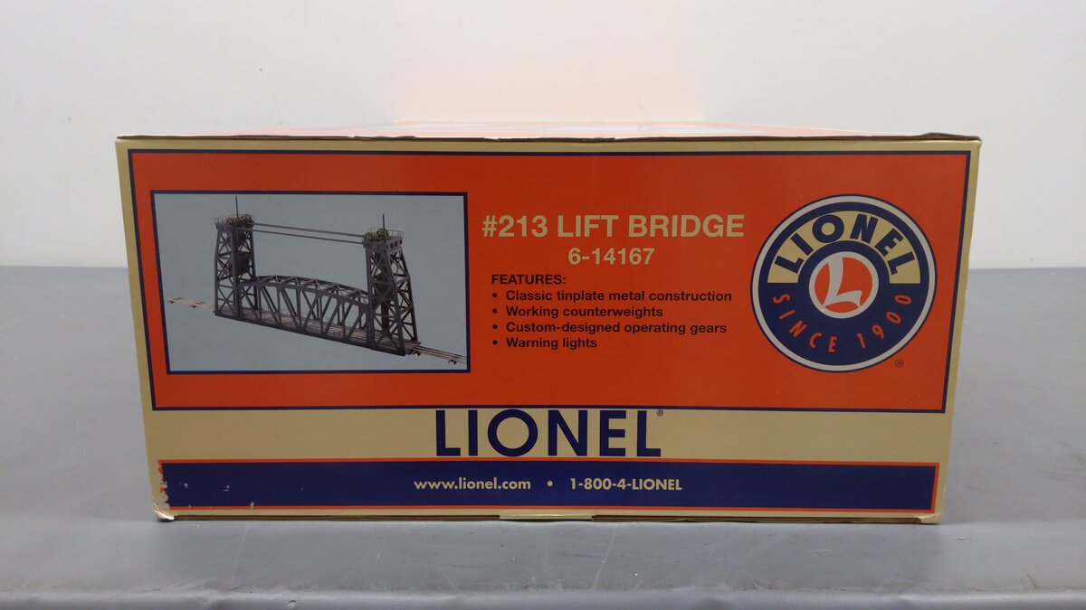 Lionel 6-14167 O Gauge Operating Lift Bridge #213 EX/Box